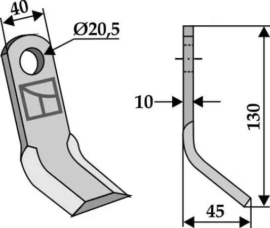 Y-Messer 130x40mm